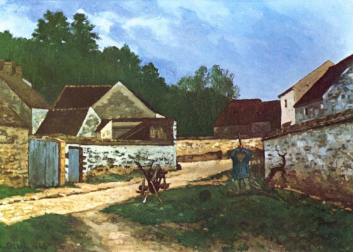 Деревенская улица в Марлоте. 1866г. 50x92cm