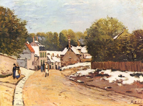 Первый снег в Лувесьене. 1870г. 54x73cm