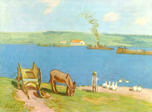 Речной берег. 1890г. 28.5x40cm