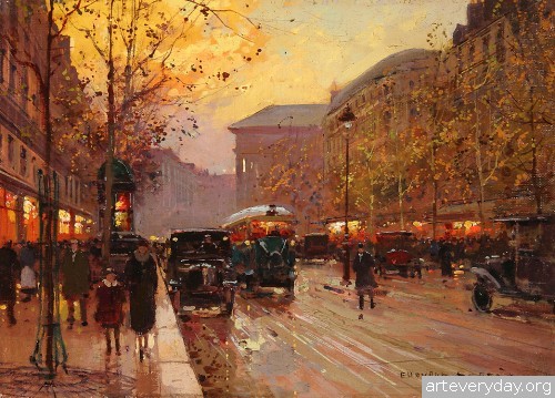 14 | Эдуард Леон Кортес - Édouard Leon Cortès. Париж в сумерках | ARTeveryday.org