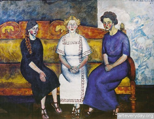 Три сестры на диване. 1911 г.