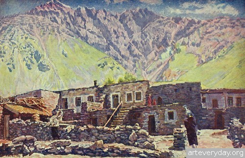 Грузия. Казбек. Шат-гора и аул. 1920-е.